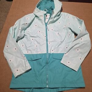 New Cat & Jack Kids Rain Jacket Coat Sage Green Sz XL 14 Wind Water Resistant